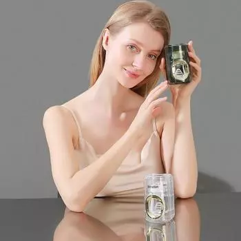 Выдавливатель для зубной пасты для ванной комнаты Настенный без перфоратора Большая несущая способность Противоскользящий полупрозрачный тип пресса Дозатор для зубной пасты для дома в отеле Зубная паста зелёный