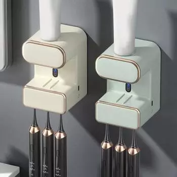 Выдавливатель для зубной пасты Электрический автоматический датчик Настенный интеллектуальный распределитель зубной пасты Тип-C Зарядный дозатор зубной пасты Насос для зубной пасты чёрный