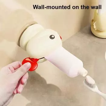 Выдавливатель зубной пасты в виде кита Тюбики зубной пасты Косметика Многоцелевой экструдер с вращающейся ручкой Косметические отходы красный