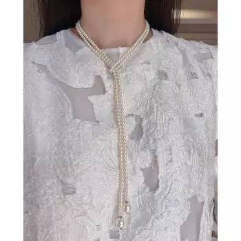 Выделите кристально-жемчужное ожерелье, очень длинное, многослойное, многослойное ожерелье 297