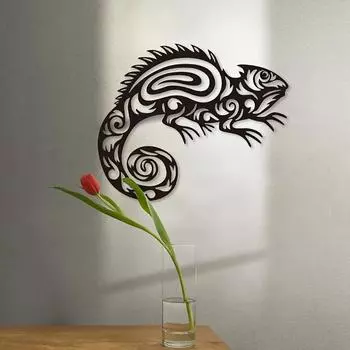 Выдолбленные избранные поделки из ящерицы, стильный декор для гостиной, спальни, идеально подходит для украшения стен на открытом воздухе светло-серый