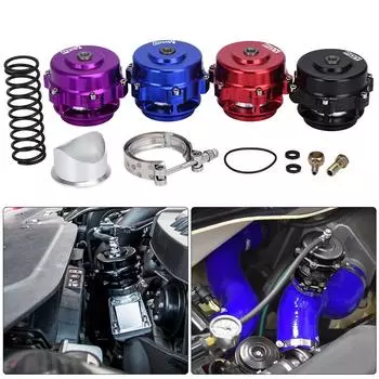 Выдувной клапан BOV 50 мм с V-образным фланцем и пружиной без логотипа PQY-EB5766 чёрный