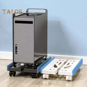 Выдвижная базовая база с поворотными колесами на 360 градусов. Полая конструкция для рассеивания тепла. Регулируемая ширина. Стабильная конструкция. Запираемая подставка для держателя процессора. чёрный