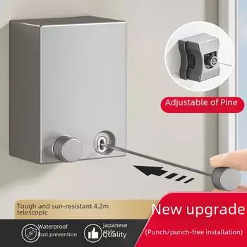 Выдвижная бельевая веревка для дома - невидимая, без проколов сушилка для балкона и ванной комнаты