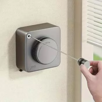 Выдвижная бельевая веревка для одежды в помещении и на улице, настенная вешалка для сушки одежды на балконе, в ванной, невидимая бельевая веревка из проволоки 1PCS белый