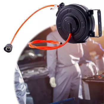 Выдвижная катушка для воздушного шланга, крепление на стену, потолочное, простая установка, автоматическое сматывание, поворотный кронштейн на 180°