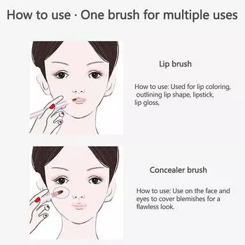 Выдвижная кисть для макияжа губ, кисть для помады, блеска для губ, двойного назначения, кисть для нанесения теней для век, аппликатор для косметических средств для путешествий B