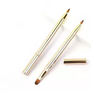 Выдвижная кисть для макияжа губ, помада, кисть для блеска для губ, телескопическая двойного назначения, кисть для теней для губ, косметический инструмент с защитной крышкой золотой