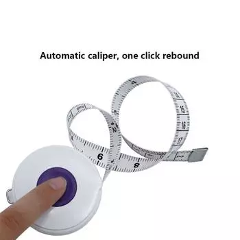 Выдвижная мягкая тканевая линейка с двойной шкалой, выдвижная линейка, портативный брелок, измерительная лента, брелок для ключей белый/красный