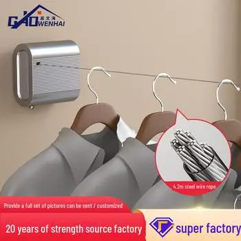 Выдвижная настенная сушилка для белья: Невидимая веревка для балкона, ванной комнаты или использования в помещении Single Pack