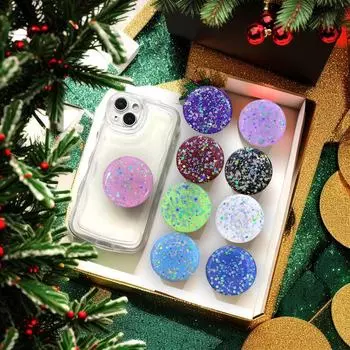 Выдвижная настольная подставка Starry Sky для телефонов и планшетов - Включает наклейки Flashback светло-синий