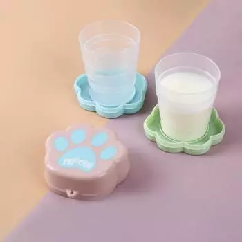 Выдвижная пластиковая складная чашка в форме кошачьего когтя, портативная чашка для воды, дорожная уличная посуда синий