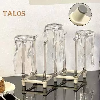 Выдвижная подставка для стаканов Пластиковая нескользящая нижняя подставка для кружек для слива стеклянных и спортивных бутылок 7 кронштейнов для сидений Складная конструкция Экономия места белый