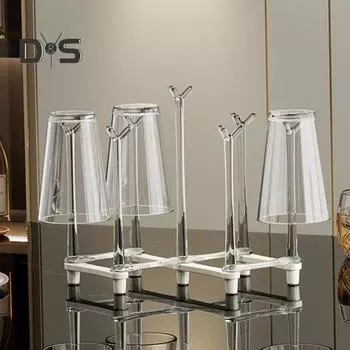 Выдвижная подставка для стаканов Пластиковая нескользящая нижняя подставка для кружек для слива стеклянных и спортивных бутылок 7 кронштейнов для сидений Складная конструкция Экономия места белый