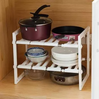 Выдвижная полка для хранения раковины на кухне, выдвижная полка для кастрюль, органайзер для ванной комнаты, двойная полка для хранения