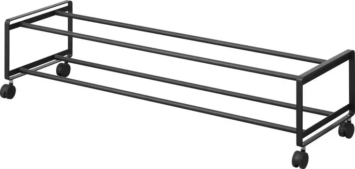 Выдвижная полка для обуви Yamazaki Jitsugyo 1625 с роликами, 2 яруса, черная, Ш83,5 x Г27,5 x В20,7 см (Включая ролики) Нижнее хранилище для обуви Tower