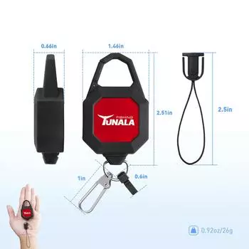 Выдвижная пряжка, плоскогубцы для рыболовной приманки, пряжка, уличное устройство с защитой от потери, выдвижной брелок красный/чёрный