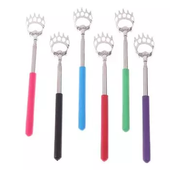 Выдвижная рукоятка, коготь медведя, мягкий массажный инструмент, скребок для спины, облегчение зуда фиолетовый