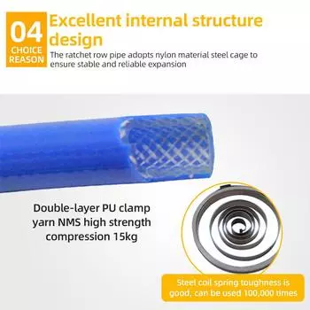 Выдвижная садовая шланговая катушка 66 футов настенная шланговая катушка с 6-функциональной насадкой-распылителем 180 градусов 20m синий