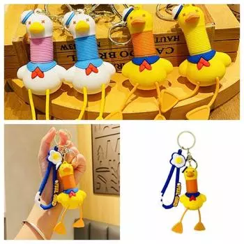Выдвижная шея Выдвижная шея брелок утка животное красный шарф утка кукла школьный рюкзак кулон жёлтый