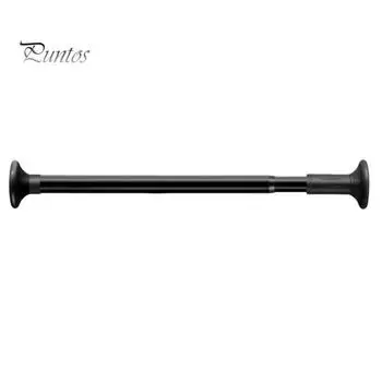 Выдвижная штанга для сушки одежды без дрели, противоскользящая боковая накладка, прочная несущая способность, регулируемая натяжная стойка для занавески для душа для спальни и ванной комнаты S чёрный