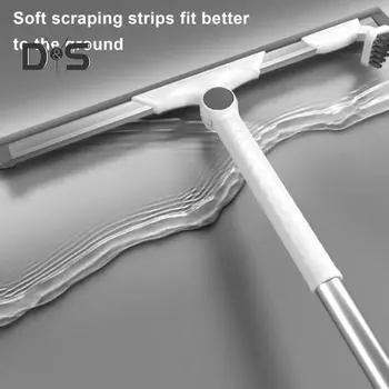 Выдвижная силиконовая щетка для пола, легкая очистка без перепадов, эргономичный дизайн, треугольная щетка для швов, скребок для пола M белый