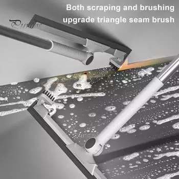 Выдвижная силиконовая щетка для пола, легкая очистка без перепадов, эргономичный дизайн, треугольная щетка для швов, скребок для пола M белый