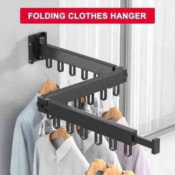 Выдвижная складная вешалка для одежды, алюминиевая сушилка, настенная вешалка для белья, место для хранения белья, вешалка для одежды для дома, отеля One FOLD