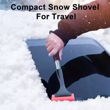 Выдвижная стеклянная лопата для снега для автомобиля, выдвижная ручка, скребок для льда с острым концом красный