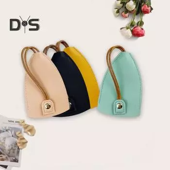 Выдвижная сумка для ключей от машины на шнурке, портативная, большая вместимость, искусственная кожа, водонепроницаемый чехол для хранения ключей ручной работы, защитная крышка, чехол чёрный