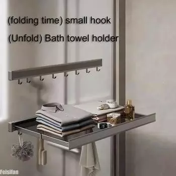 Выдвижная сушилка для белья из алюминия, экономящая пространство, утолщенная вешалка для одежды для ванной комнаты, шкафа, прачечной, домашних принадлежностей серый