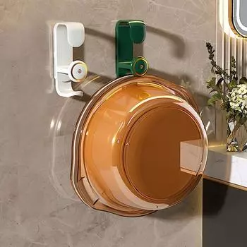 Выдвижная вешалка для раковины Полка для ванной комнаты Настенная полка для хранения раковины без отверстий белый/золотой