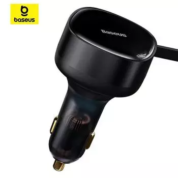 Выдвижное автомобильное зарядное устройство 2-в-1 Baseus Enjoyment C+C 33 Вт