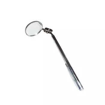 Выдвижное круглое зеркало из нержавеющей стали с удлиненной ручкой, телескопическое инспекционное зеркало серебристого цвета