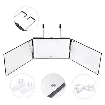 Выдвижное регулируемое тройное зеркало для самостоятельной парикмахерской, бритья, макияжа, тройное зеркало, инструменты для стрижки своими руками, аксессуары для инструментов для стрижки своими руками