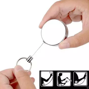 Выдвижной брелок для ключей, кольцо для ключей, брелок для ключей, сверхмощный шнур из нержавеющей стали, проволока