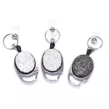 Выдвижной брелок для значка, зажим для катушки, имя, идентификационная карта, брелок для ключей на поясе, зажим для цепи для сумки разноцветный