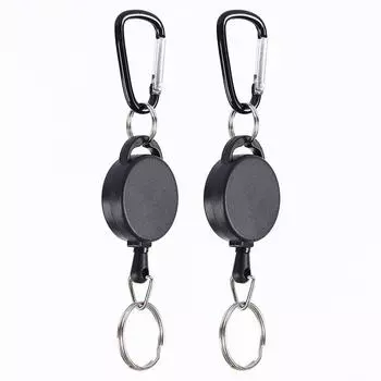 Выдвижной брелок из матового ABS-пластика: Круглая альпинистская пряжка с защитой от краж и потери, с удобным механизмом затягивания. Big round ear + mountaineering buckle