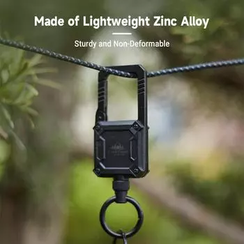 Выдвижной брелок с зажимом для ремня, сверхмощный магнитный карабин, брелки для пеших прогулок, альпинизма чёрный