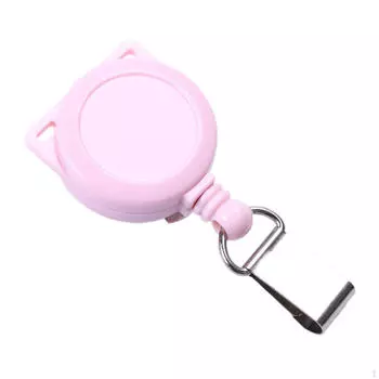 Выдвижной держатель для бейджа с катушкой для удостоверения личности, 60 см, зажим для шнура, вешалка для визитных карточек для студентов розовый
