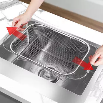 Выдвижной дуршлаг-сито над раковиной кухонная полка для фруктов из нержавеющей стали small