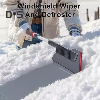 Выдвижной инструмент для удаления снега для автомобиля, скребок для льда и щетка для снега для лобового стекла, пенопластовая ручка, зимнее оружие для победы над любой метелью, рождественский подарок красный/чёрный