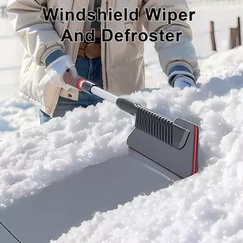 Выдвижной инструмент для удаления снега для автомобиля, скребок для льда и щетка для снега для лобового стекла, пенопластовая ручка, зимнее оружие для победы над любой метелью, рождественский подарок чёрный/красный