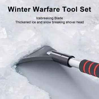 Выдвижной инструмент для удаления снега для автомобиля, скребок для льда и щетка для снега для лобового стекла, пенопластовая ручка, зимнее оружие для победы над любой метелью, рождественский подарок