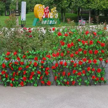 Выдвижной искусственный забор, лист, сад, хеджирование, украшение для ландшафтного дизайна розовый