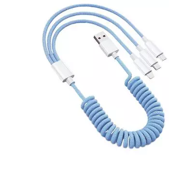 Выдвижной кабель для быстрой зарядки 3 в 1 для смартфонов, планшетов, автомобильный кабель для телефонов iPhone на базе Android белый