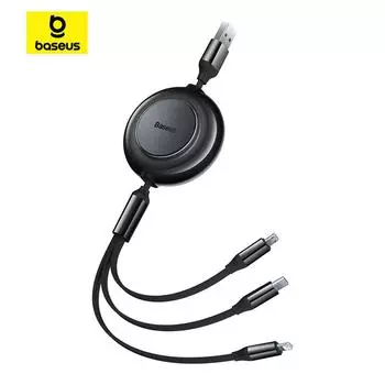 Выдвижной кабель для быстрой зарядки данных Baseus серии Bright Mirror 3-в-1 USB-M+L+C 3,5 А, 66 Вт