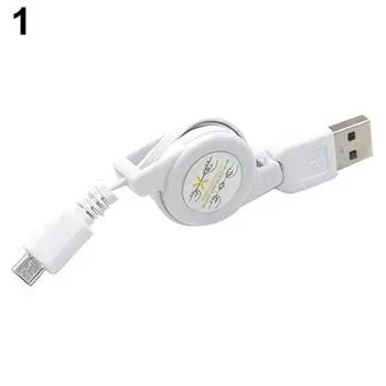 Выдвижной кабель Micro USB A — USB 2.0 B, зарядное устройство для синхронизации данных с разъемом «папа» для Android one size чёрный