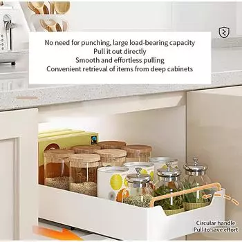Выдвижной кухонный ящик для хранения вещей, шкафы-органайзеры, подносы, стеллаж для хранения специй, новый кухонный стеллаж для хранения с направляющими