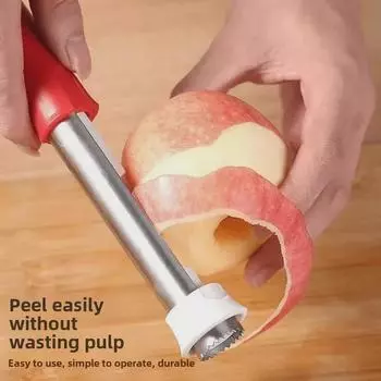 Выдвижной нож для удаления сердцевины и кожуры из фруктов из нержавеющей стали для яблок и груш 2-in-1 Corer and Peeler небесно-голубой